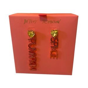 Betsey Johnson Pumpkin Spice Drop Earrings